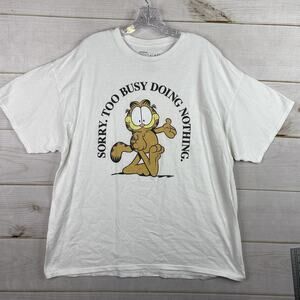 2022 GARFIELD Nickelodeon T-Shirt Sz XXL Large Sorry Too Busy Doing Nothing